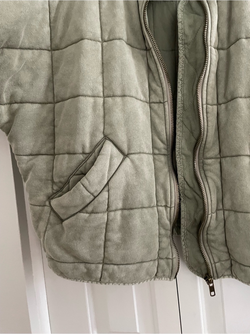 Free People Dolman Quilted Knit Jacket in Moss - Picture 6 of 16